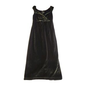 Rock Steady Made in USA Emerald Green Velvet Y2K Vintage Midi Dress SZ M
